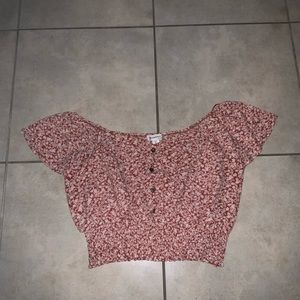 Montreal Coral Floral Cottage Core Crop Top